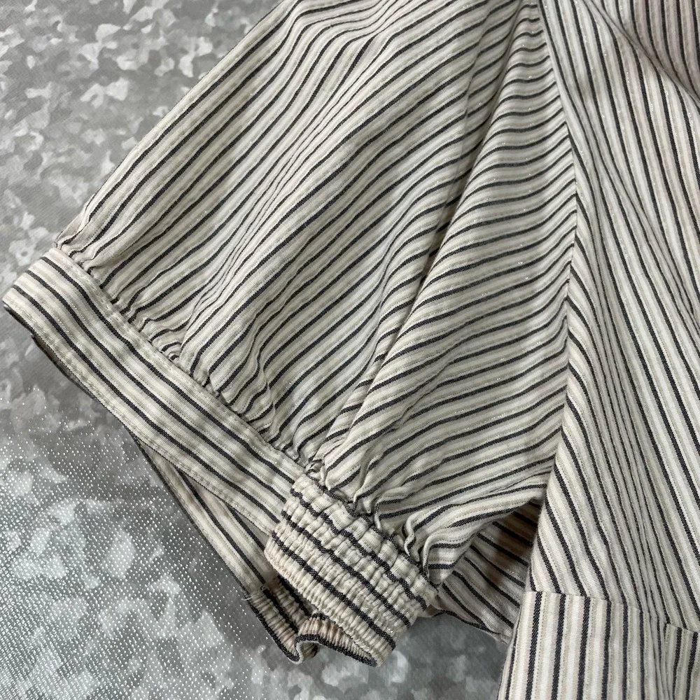 Lane Bryant Women's Plus Size Striped Ruffle Button Up Top - Size 18/20 - Blouse - Picture 4 of 6